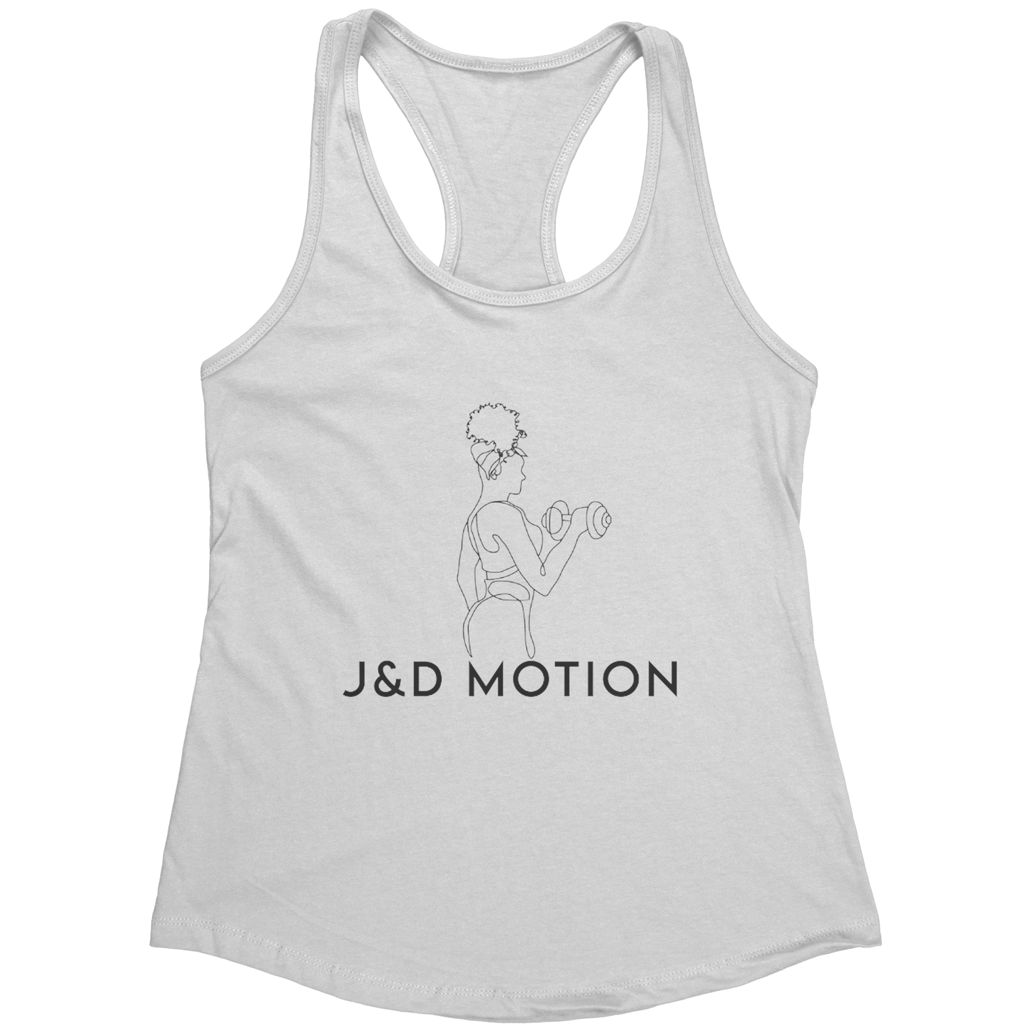 J&D Motion Bicep Beauty Women's Racerback Tank (Black Graphic) by teelaunch