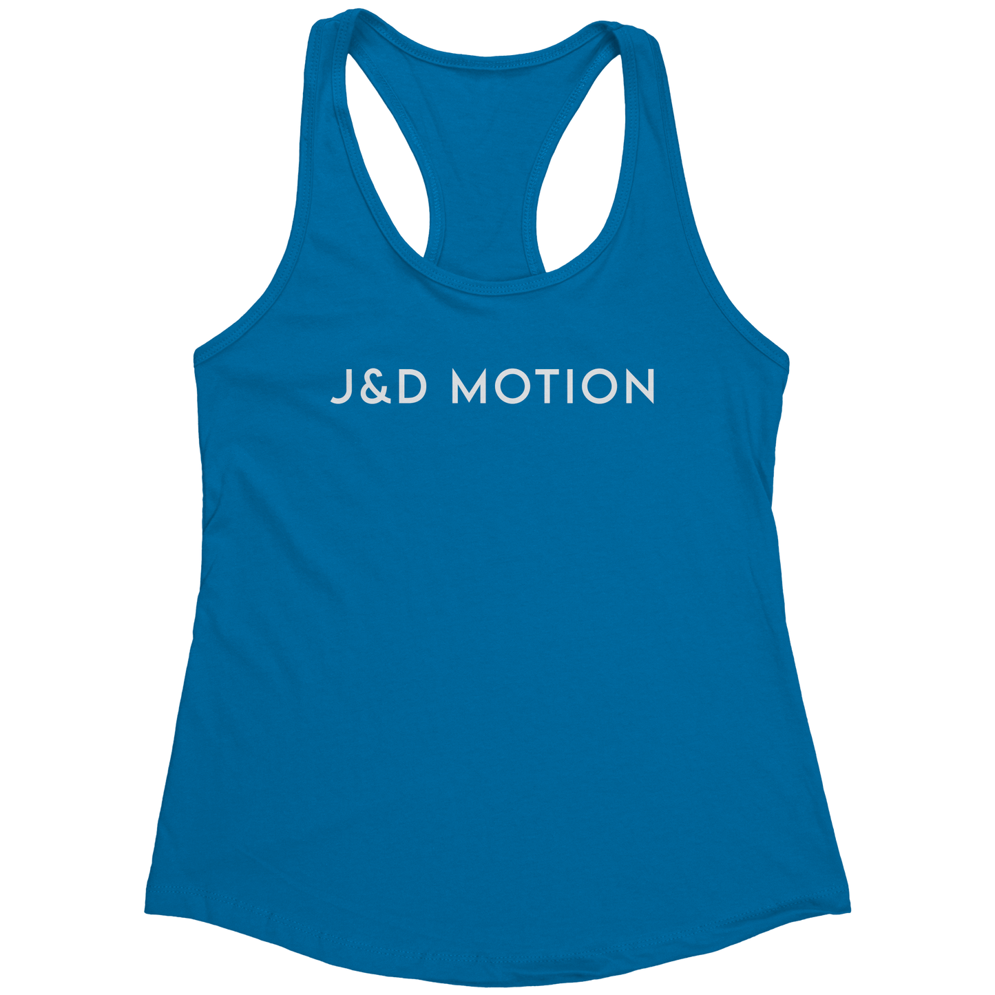 J&D Motion Women's Racerback Tank (White Text) by teelaunch