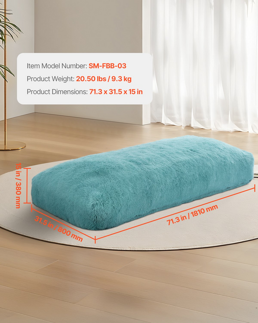 VEVOR Bean Bag Chair, Giant BeanBag Chair with Removable & Washable Cover for Adults, Fluffy Plush & High-Density Foam Filling Floor Adult Bean Bag with Zapper, Ideal for Living Room, Bedroom, Blue by J&D Motion