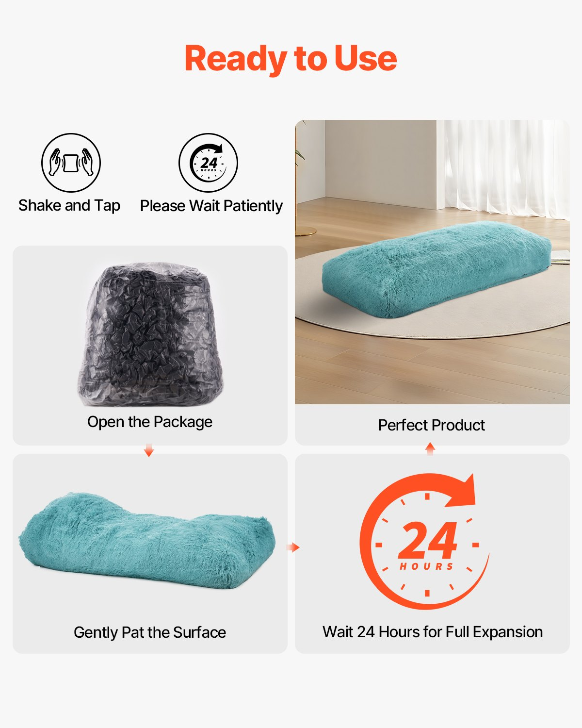 VEVOR Bean Bag Chair, Giant BeanBag Chair with Removable & Washable Cover for Adults, Fluffy Plush & High-Density Foam Filling Floor Adult Bean Bag with Zapper, Ideal for Living Room, Bedroom, Blue by J&D Motion