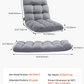 VEVOR Floor Chair, Recycled Foam Folding Sofa Chair with 14 Adjustable Positions, Multifunctional Floor Chair with Back Support Ideal for Sleeping Reading, Floor Gaming Chair Suitable for Kids, Gray by J&D Motion