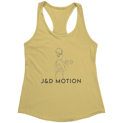 J&D Motion Bicep Beauty Women's Racerback Tank (Black Graphic) by teelaunch