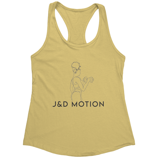 J&D Motion Bicep Beauty Women's Racerback Tank (Black Graphic) by teelaunch