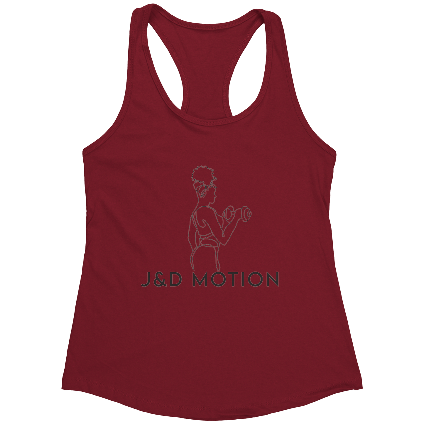 J&D Motion Bicep Beauty Women's Racerback Tank (Black Graphic) by teelaunch