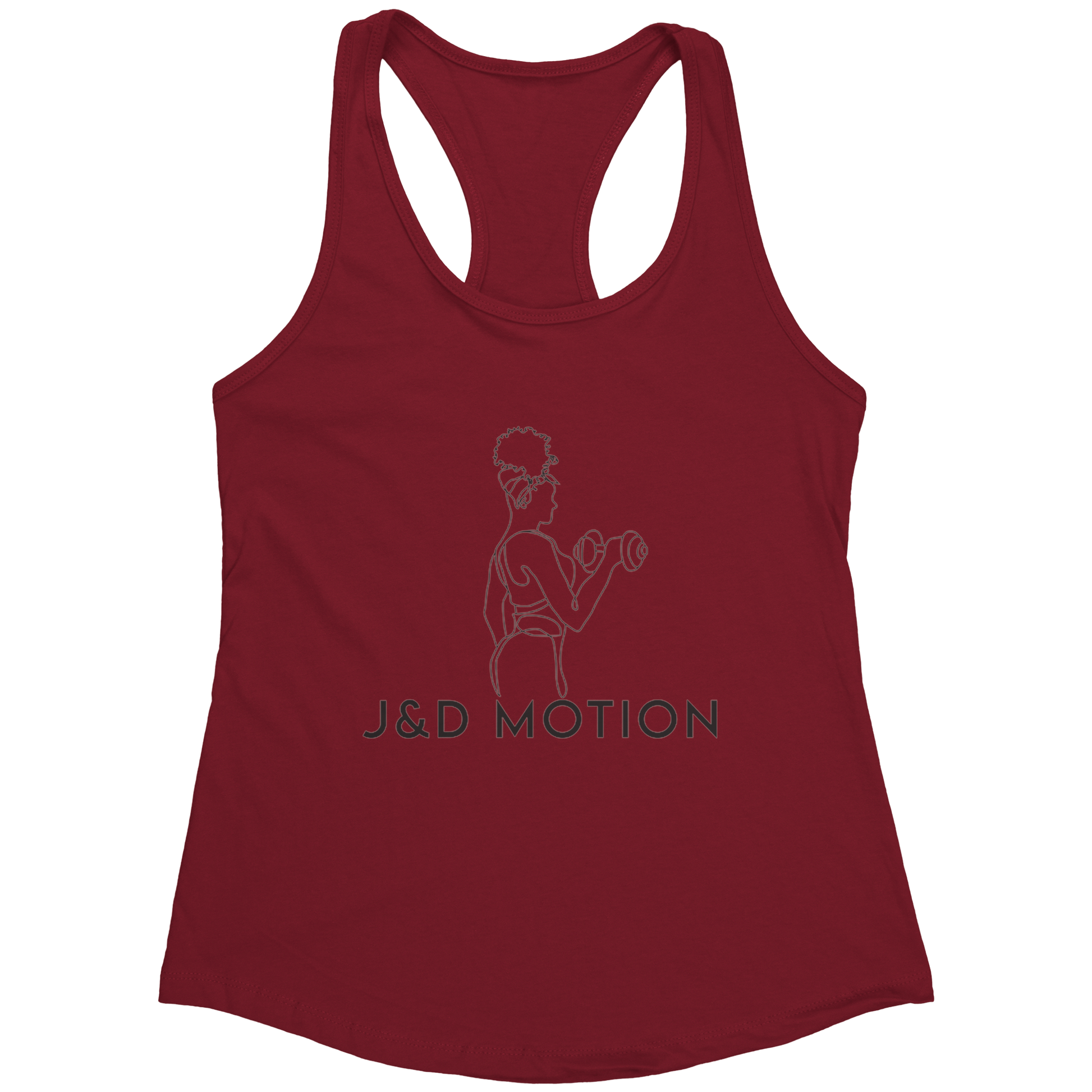 J&D Motion Bicep Beauty Women's Racerback Tank (Black Graphic) by teelaunch
