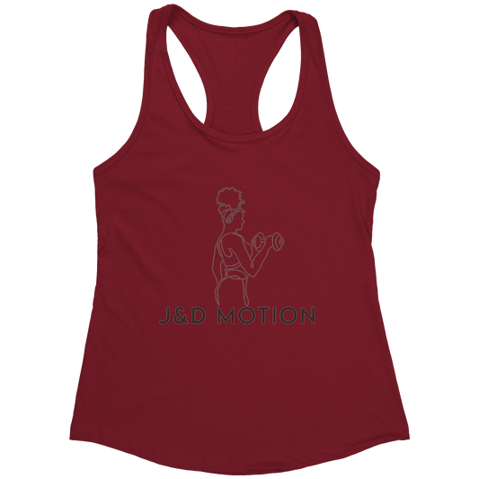 J&D Motion Bicep Beauty Women's Racerback Tank (Black Graphic) by teelaunch