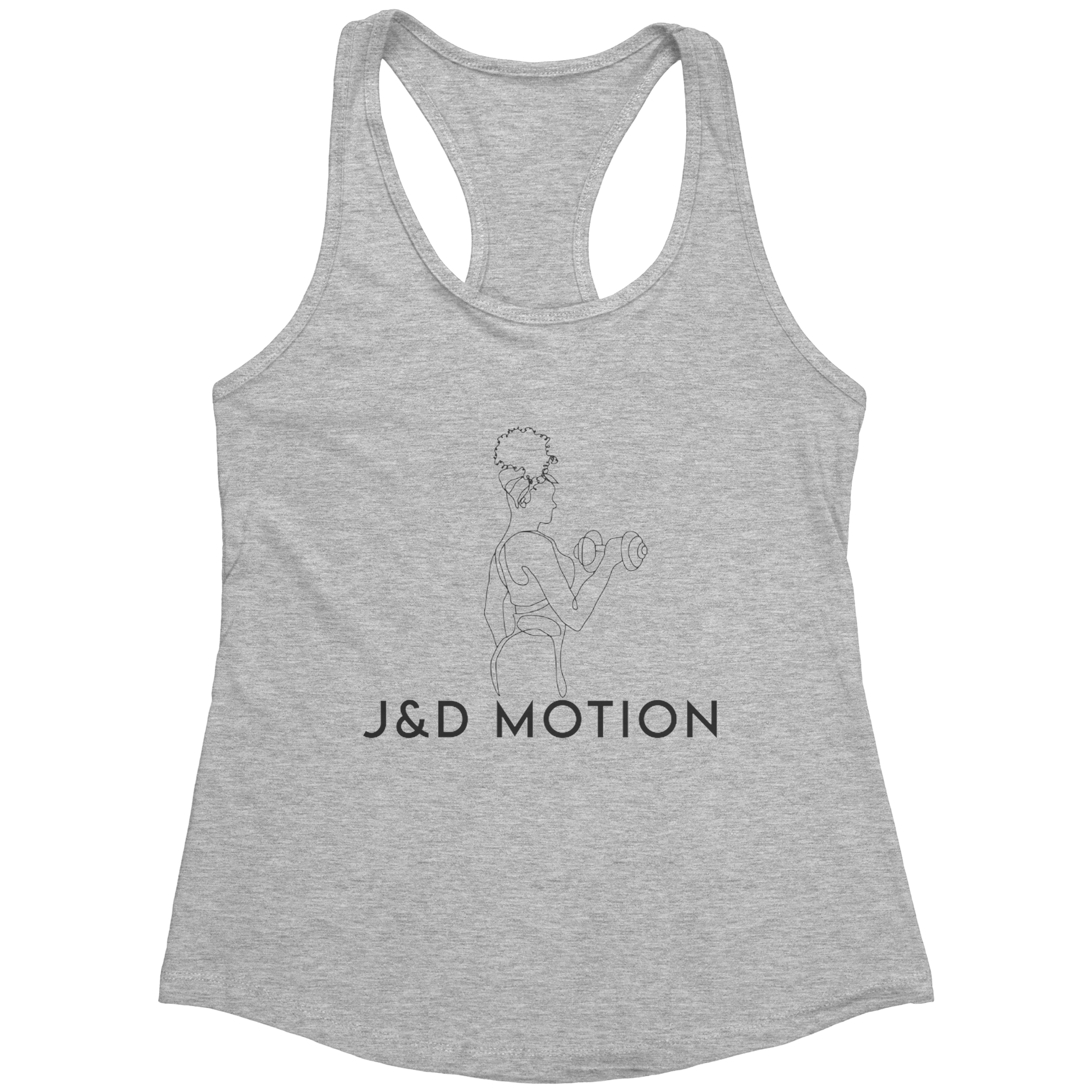 J&D Motion Bicep Beauty Women's Racerback Tank (Black Graphic) by teelaunch