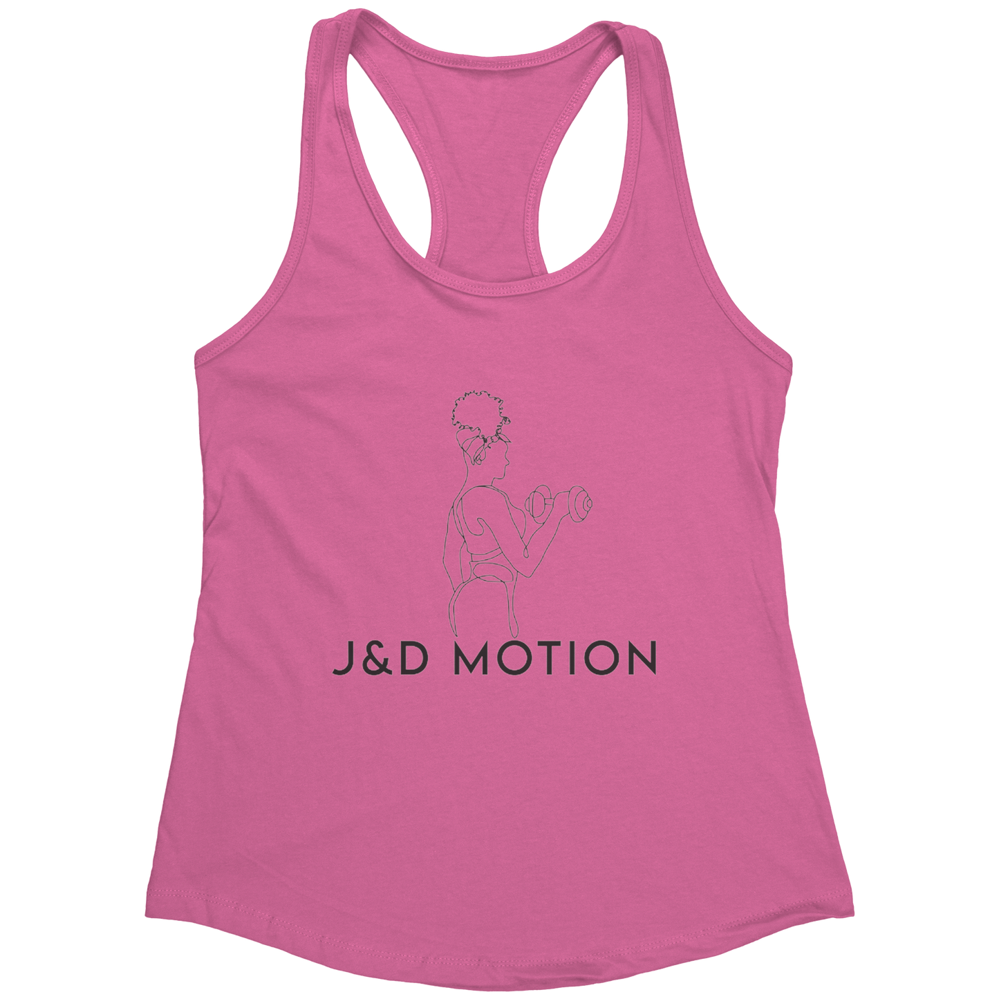 J&D Motion Bicep Beauty Women's Racerback Tank (Black Graphic) by teelaunch