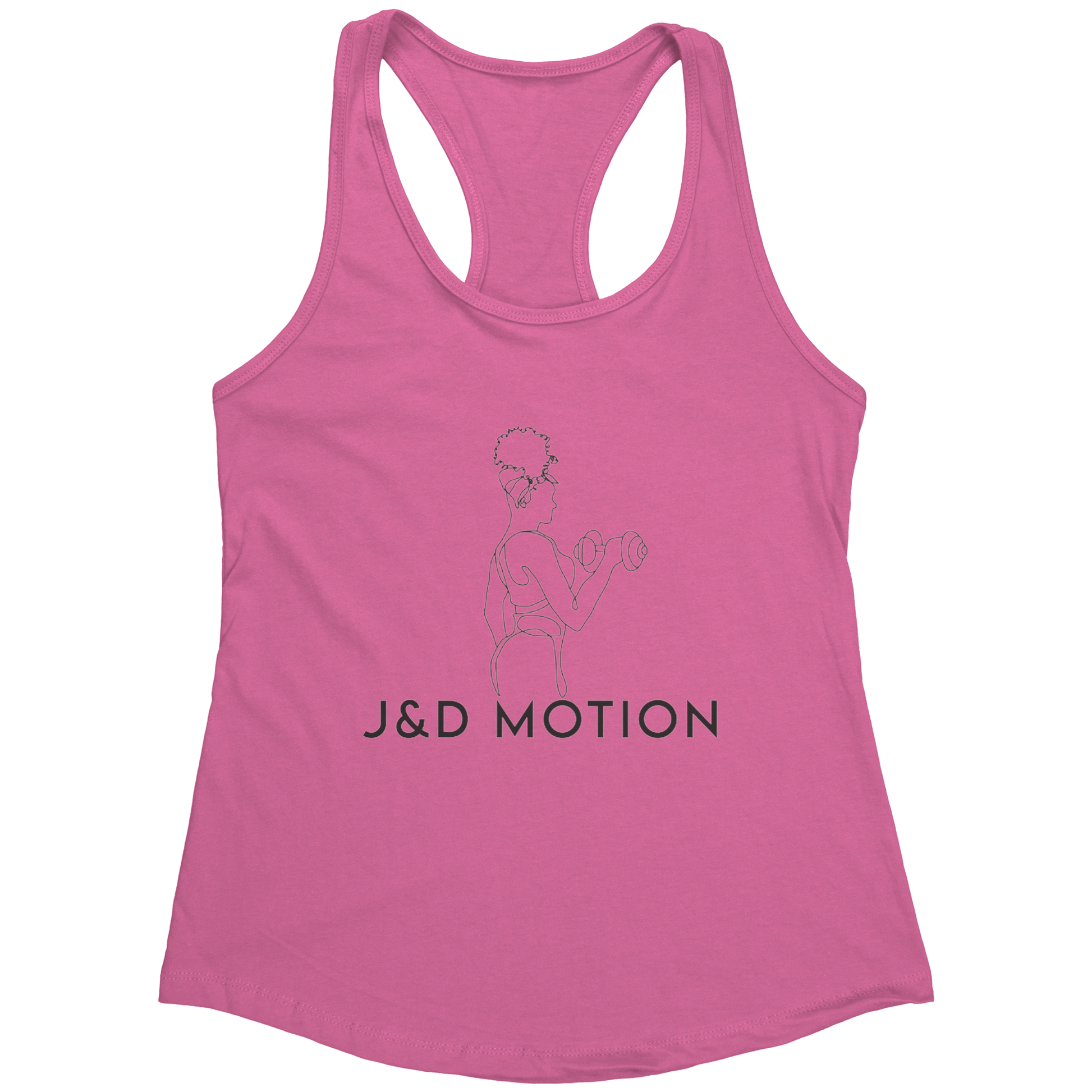 J&D Motion Bicep Beauty Women's Racerback Tank (Black Graphic) by teelaunch