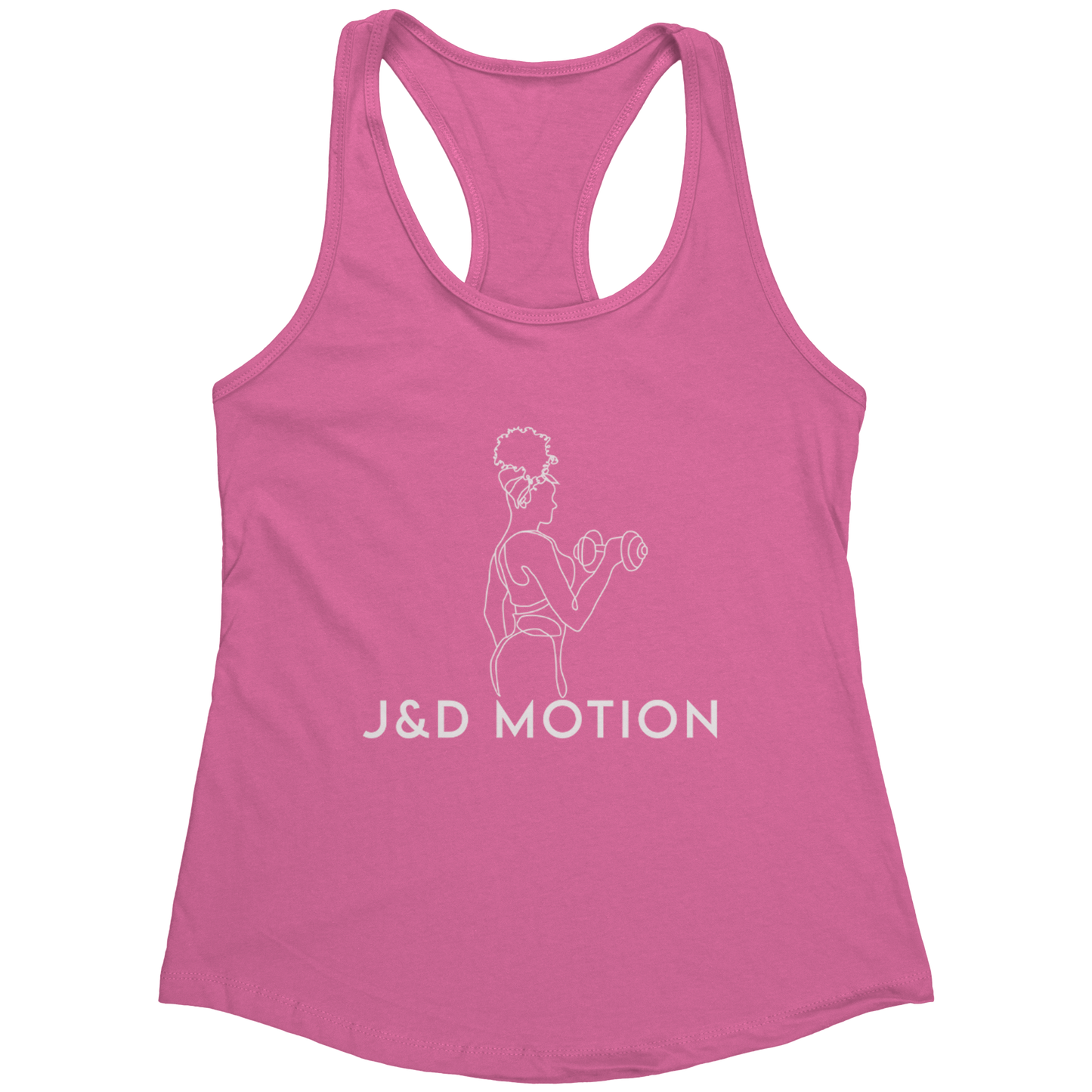 J&D Motion Bicep Beauty Women's Racerback Tank (White Graphic) by teelaunch