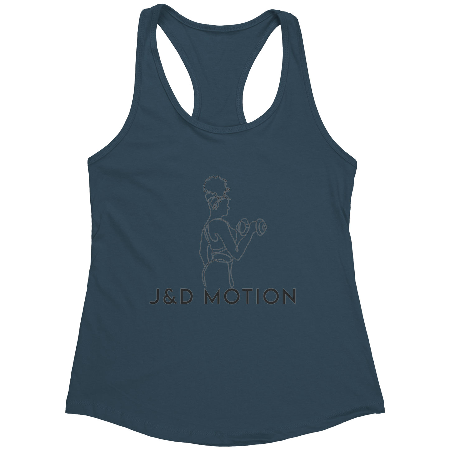 J&D Motion Bicep Beauty Women's Racerback Tank (Black Graphic) by teelaunch