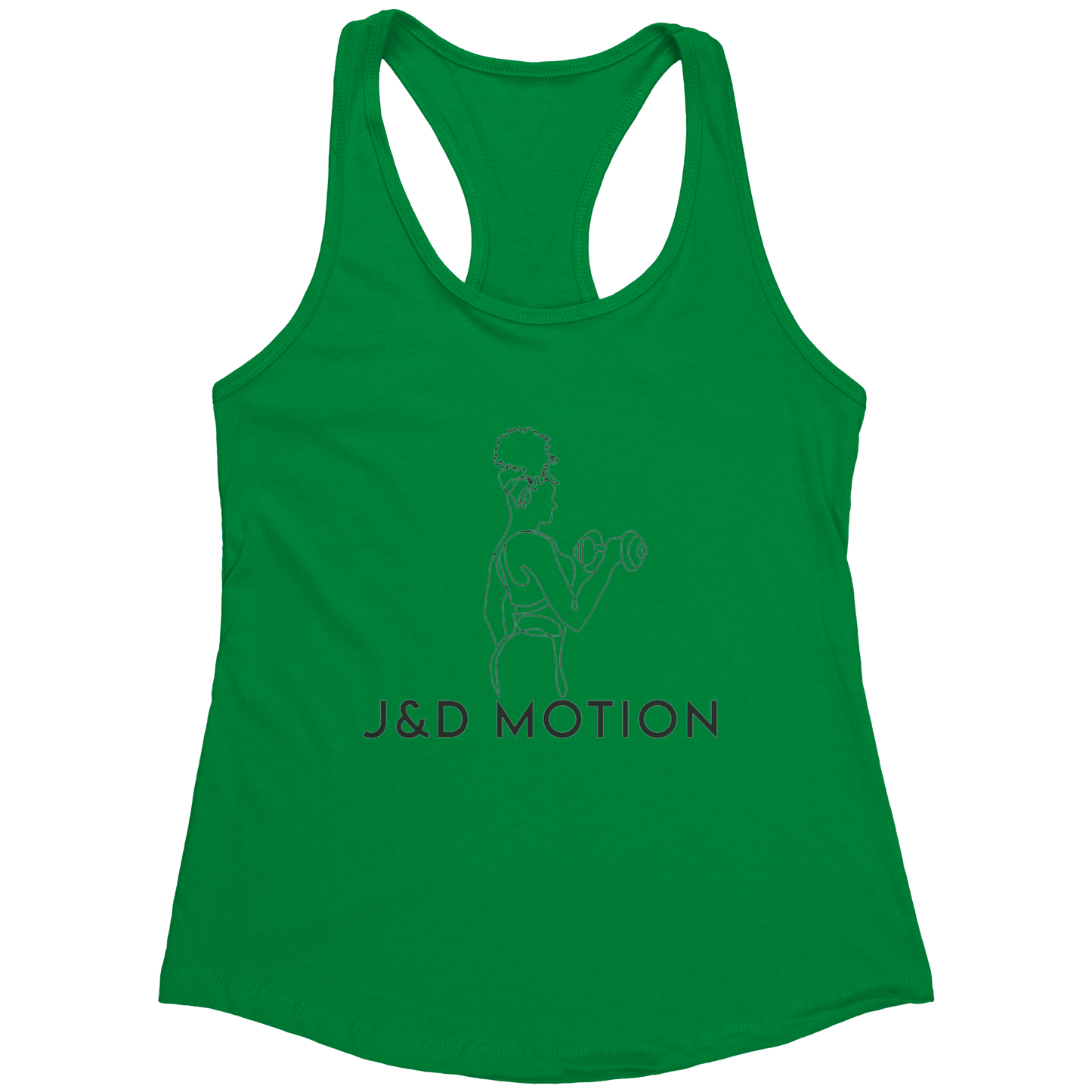 J&D Motion Bicep Beauty Women's Racerback Tank (Black Graphic) by teelaunch