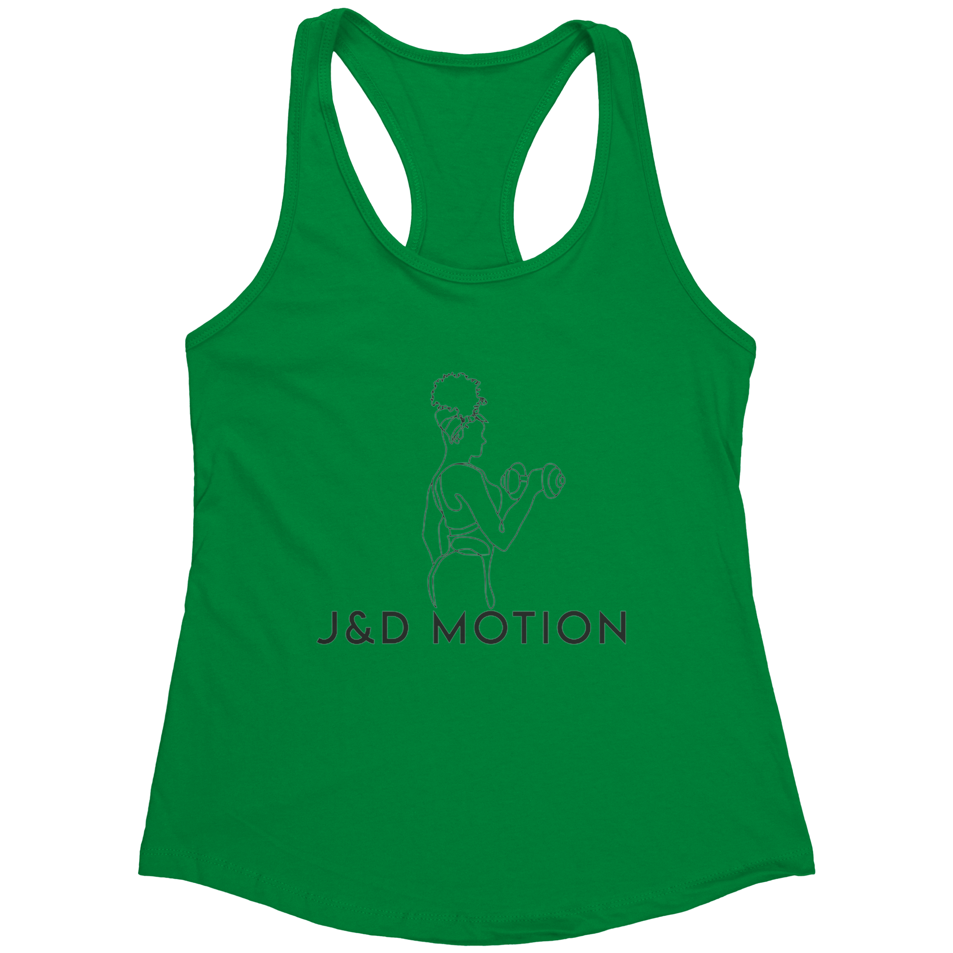 J&D Motion Bicep Beauty Women's Racerback Tank (Black Graphic) by teelaunch