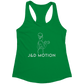 J&D Motion Bicep Beauty Women's Racerback Tank (White Graphic) by teelaunch