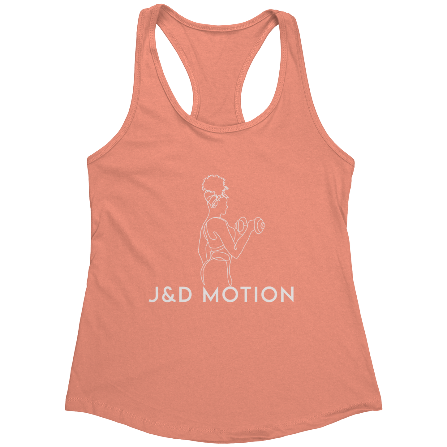 J&D Motion Bicep Beauty Women's Racerback Tank (White Graphic) by teelaunch