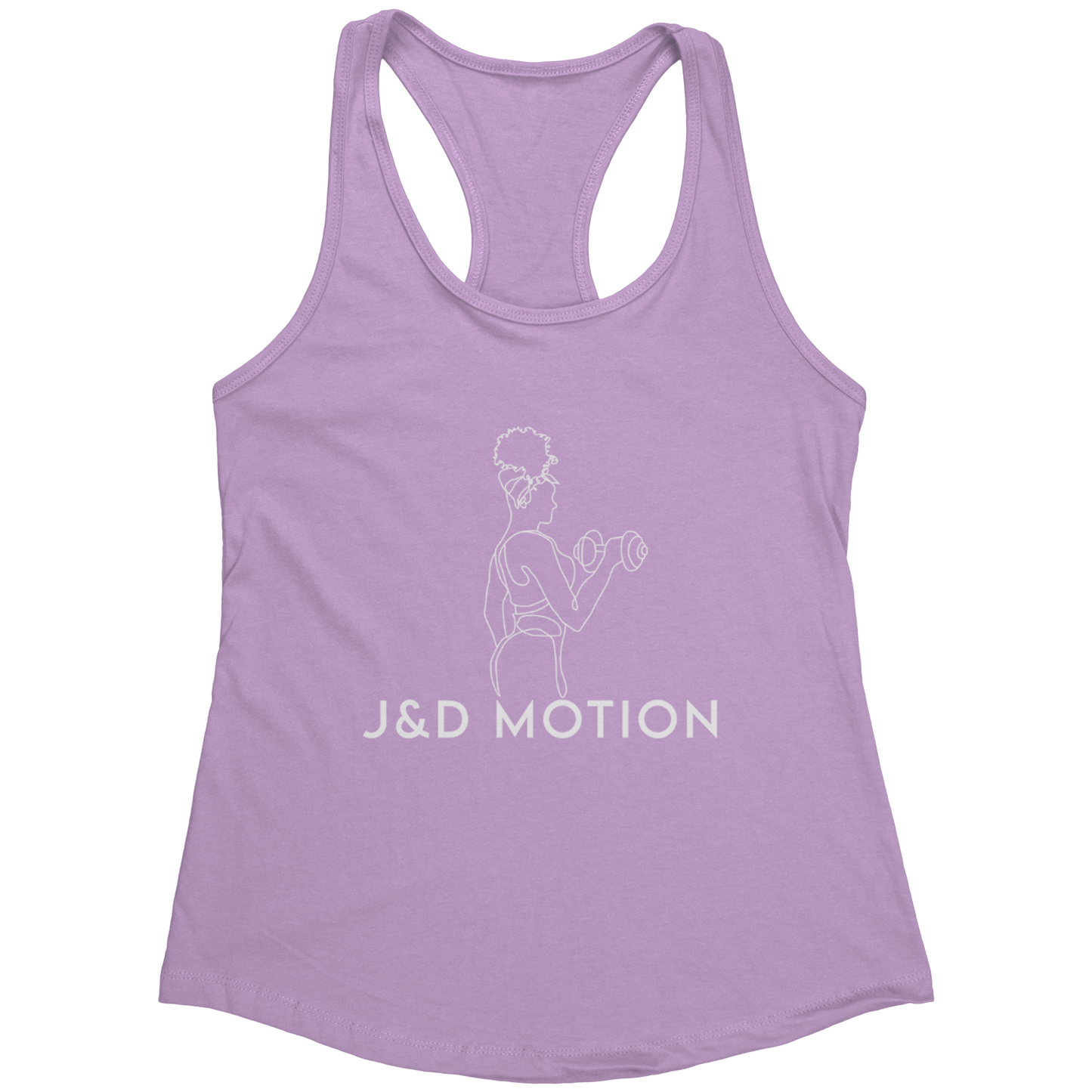 J&D Motion Bicep Beauty Women's Racerback Tank (White Graphic) by teelaunch