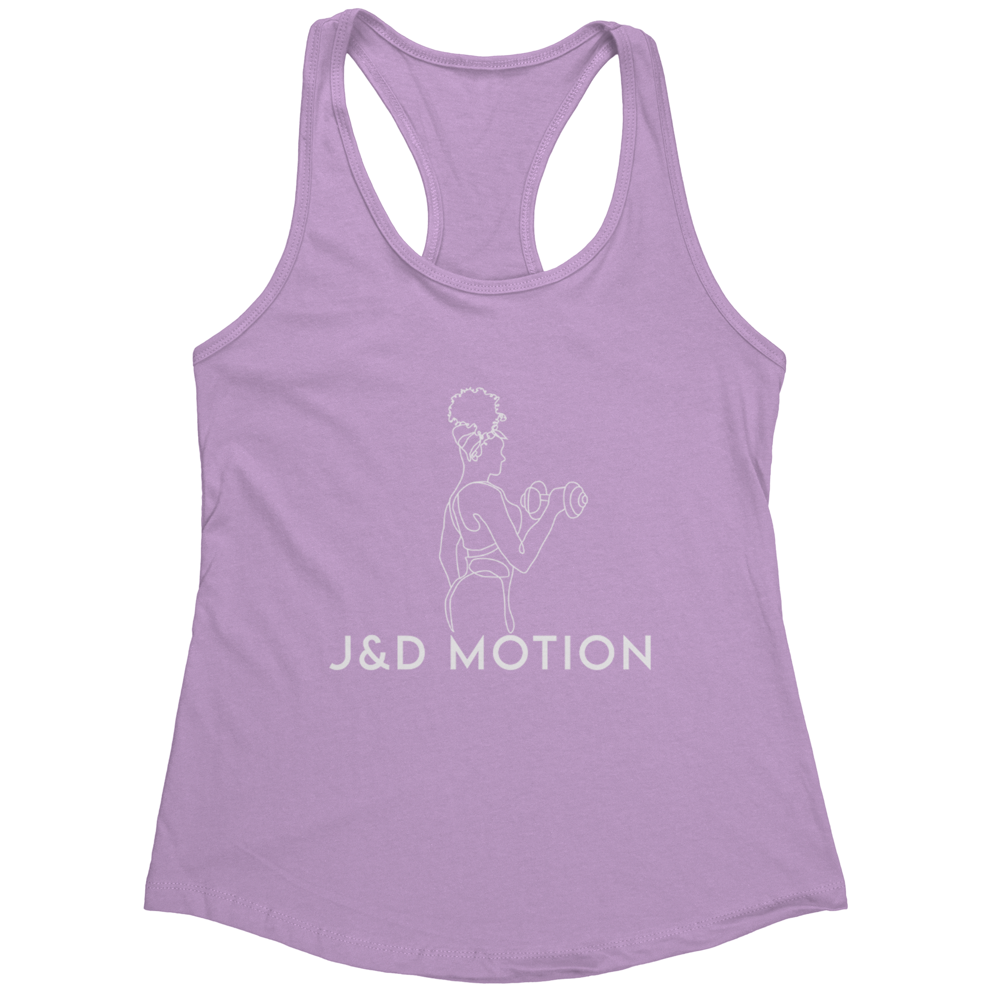 J&D Motion Bicep Beauty Women's Racerback Tank (White Graphic) by teelaunch