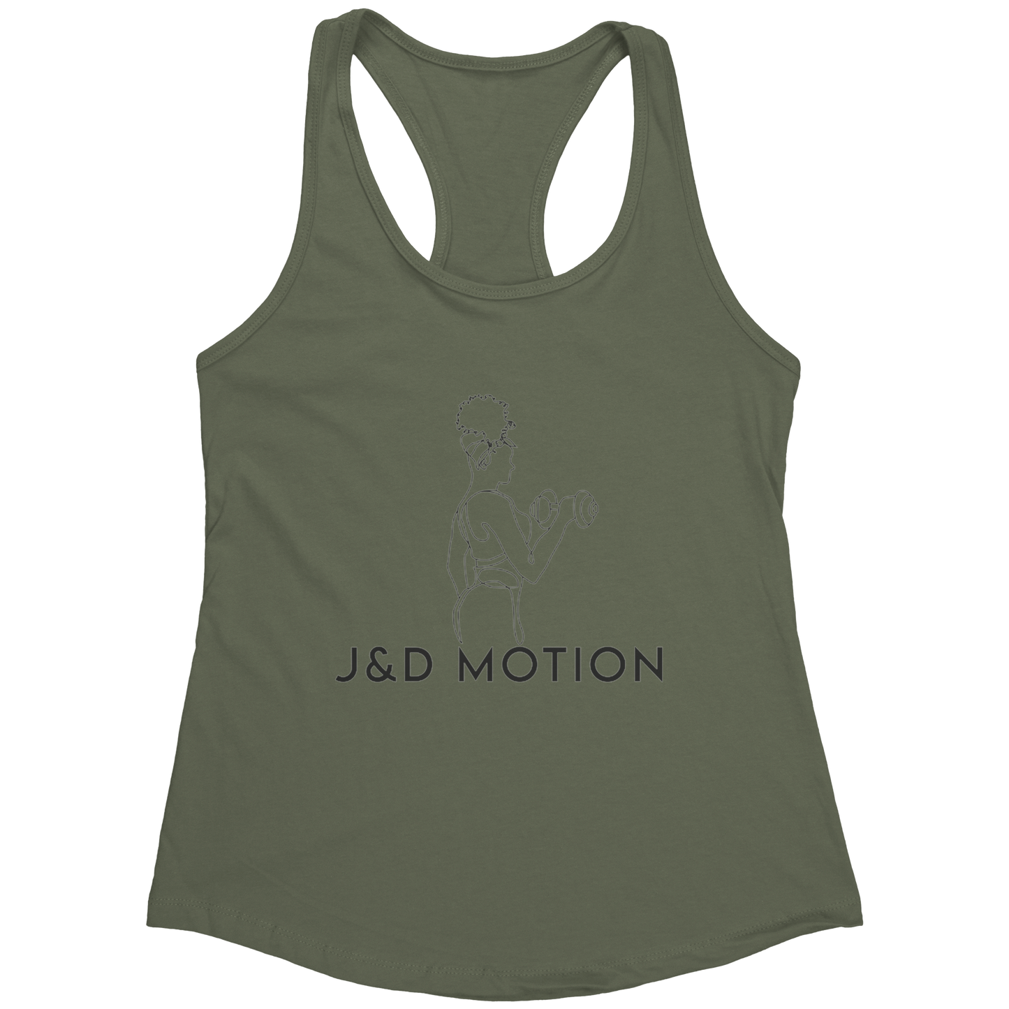 J&D Motion Bicep Beauty Women's Racerback Tank (Black Graphic) by teelaunch