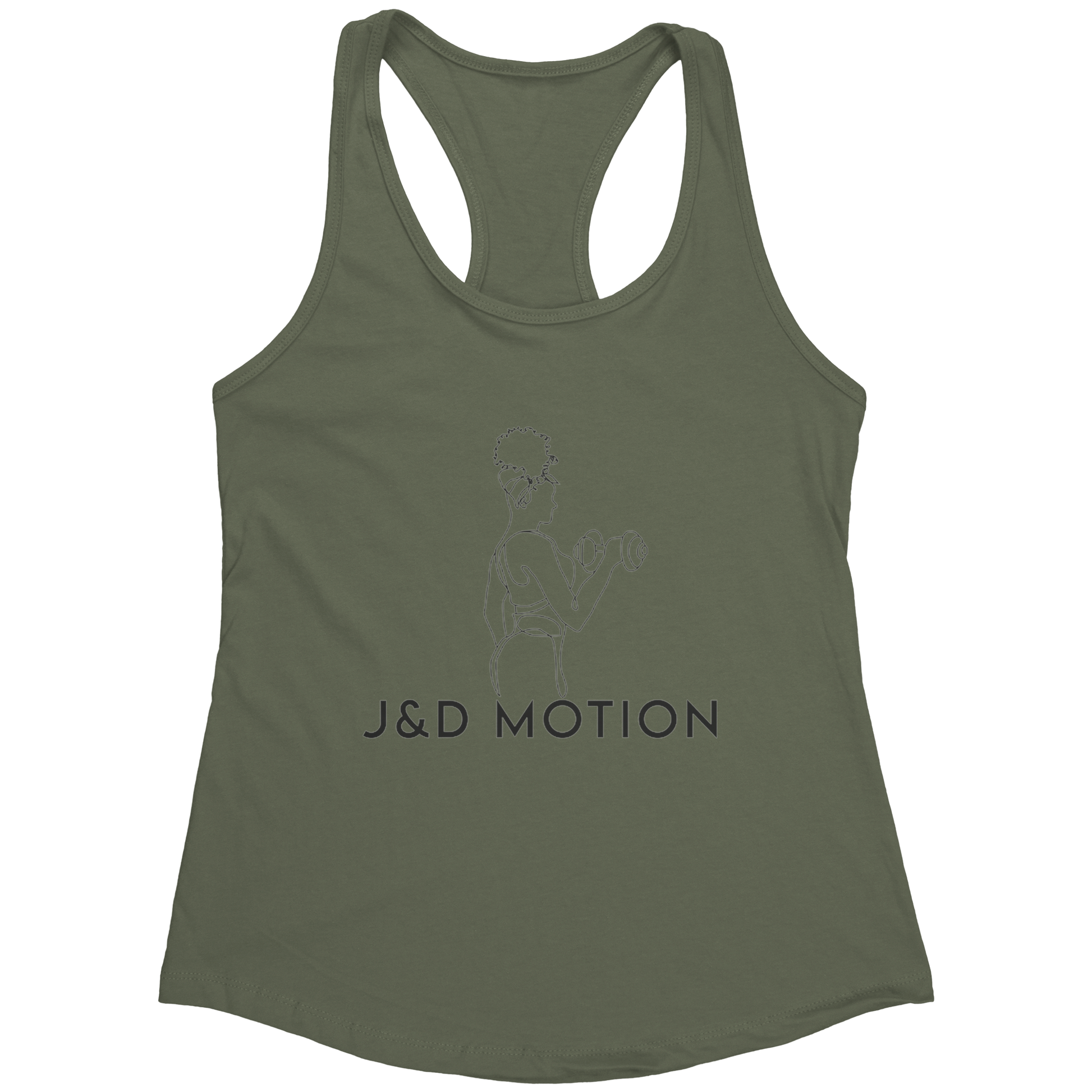 J&D Motion Bicep Beauty Women's Racerback Tank (Black Graphic) by teelaunch