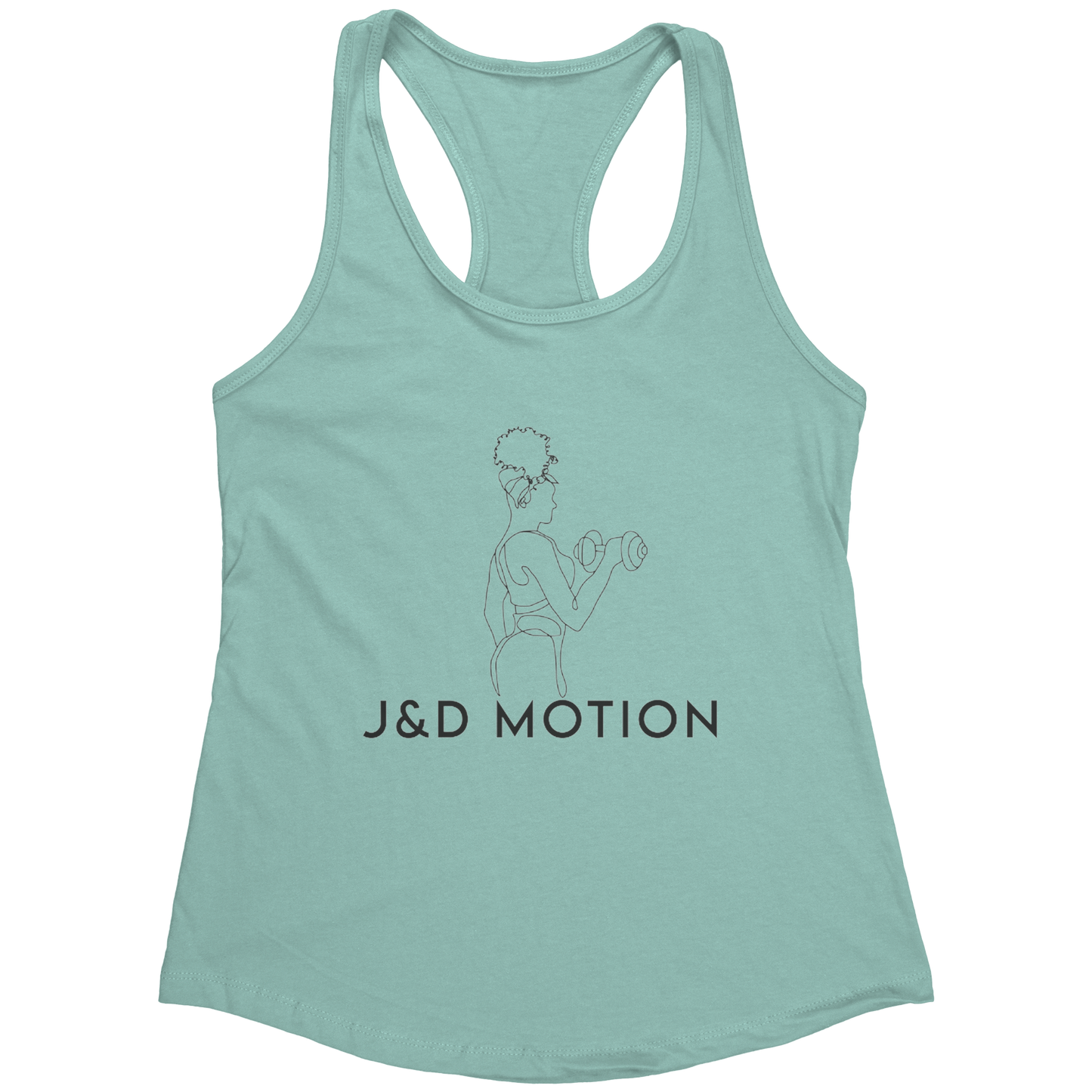 J&D Motion Bicep Beauty Women's Racerback Tank (Black Graphic) by teelaunch