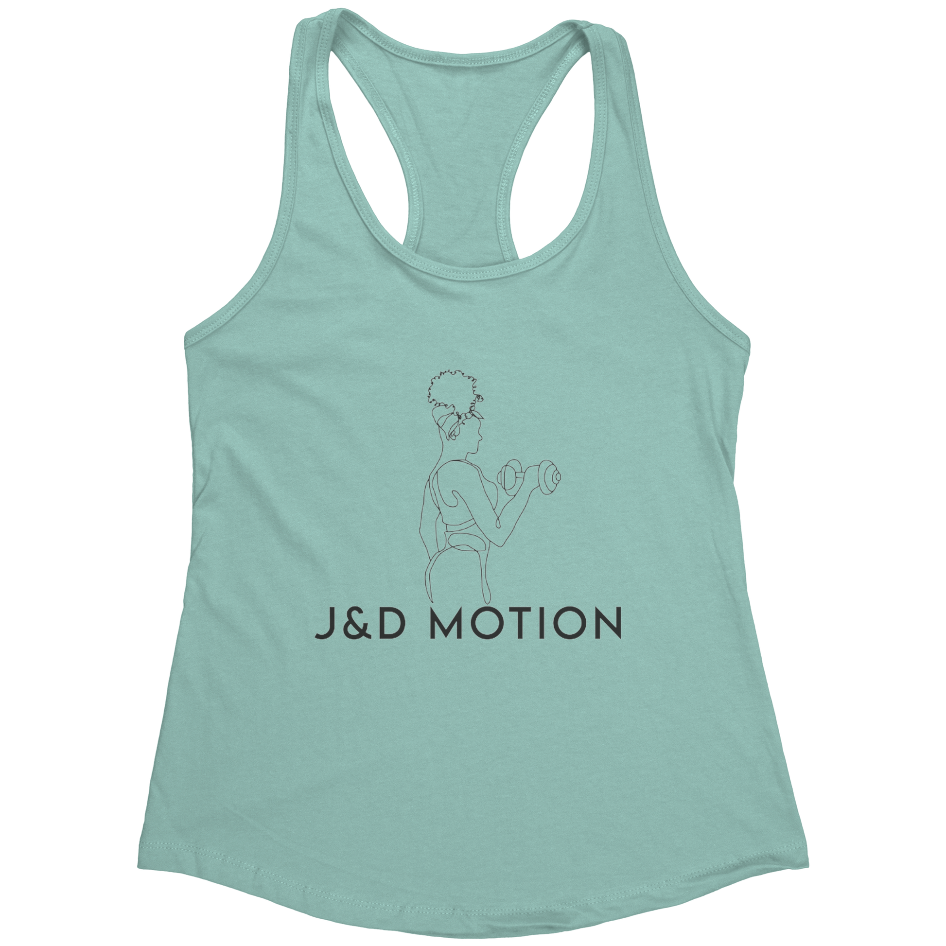 J&D Motion Bicep Beauty Women's Racerback Tank (Black Graphic) by teelaunch