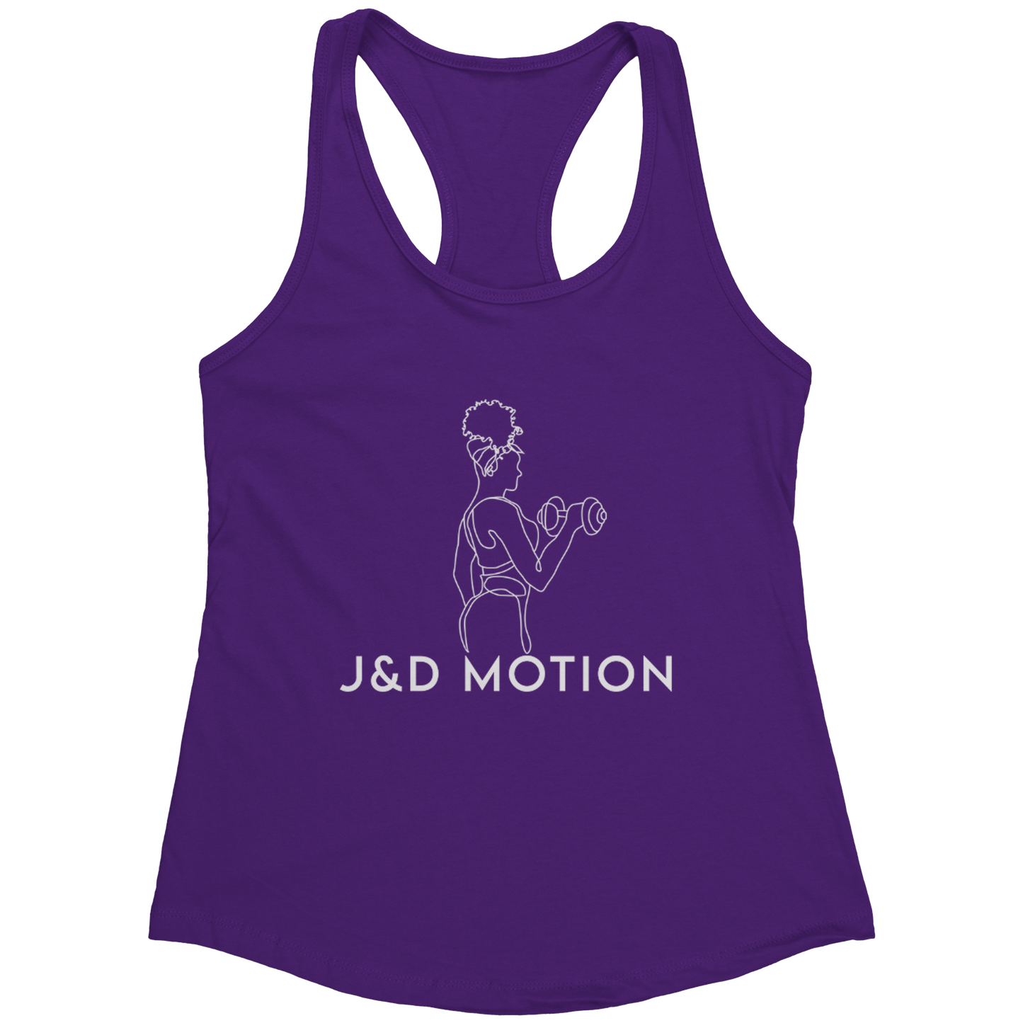 J&D Motion Bicep Beauty Women's Racerback Tank (White Graphic) by teelaunch