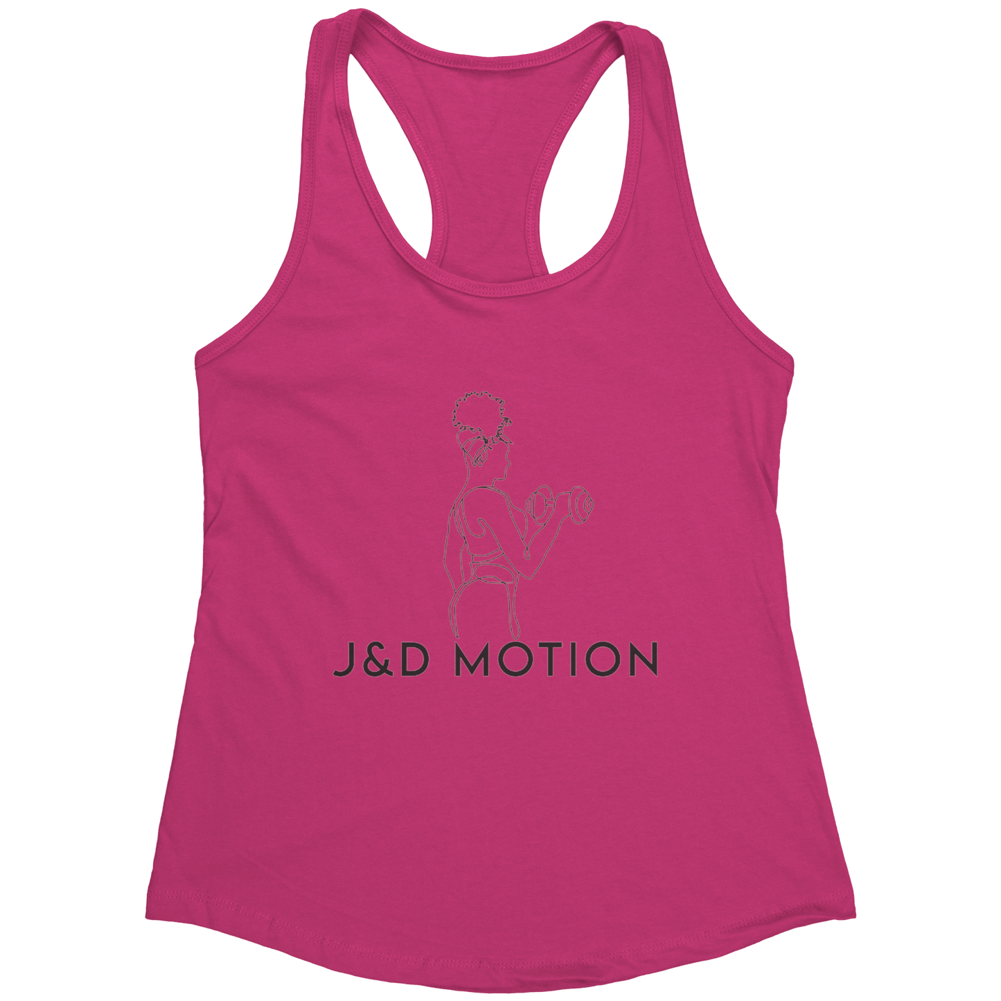 J&D Motion Bicep Beauty Women's Racerback Tank (Black Graphic) by teelaunch