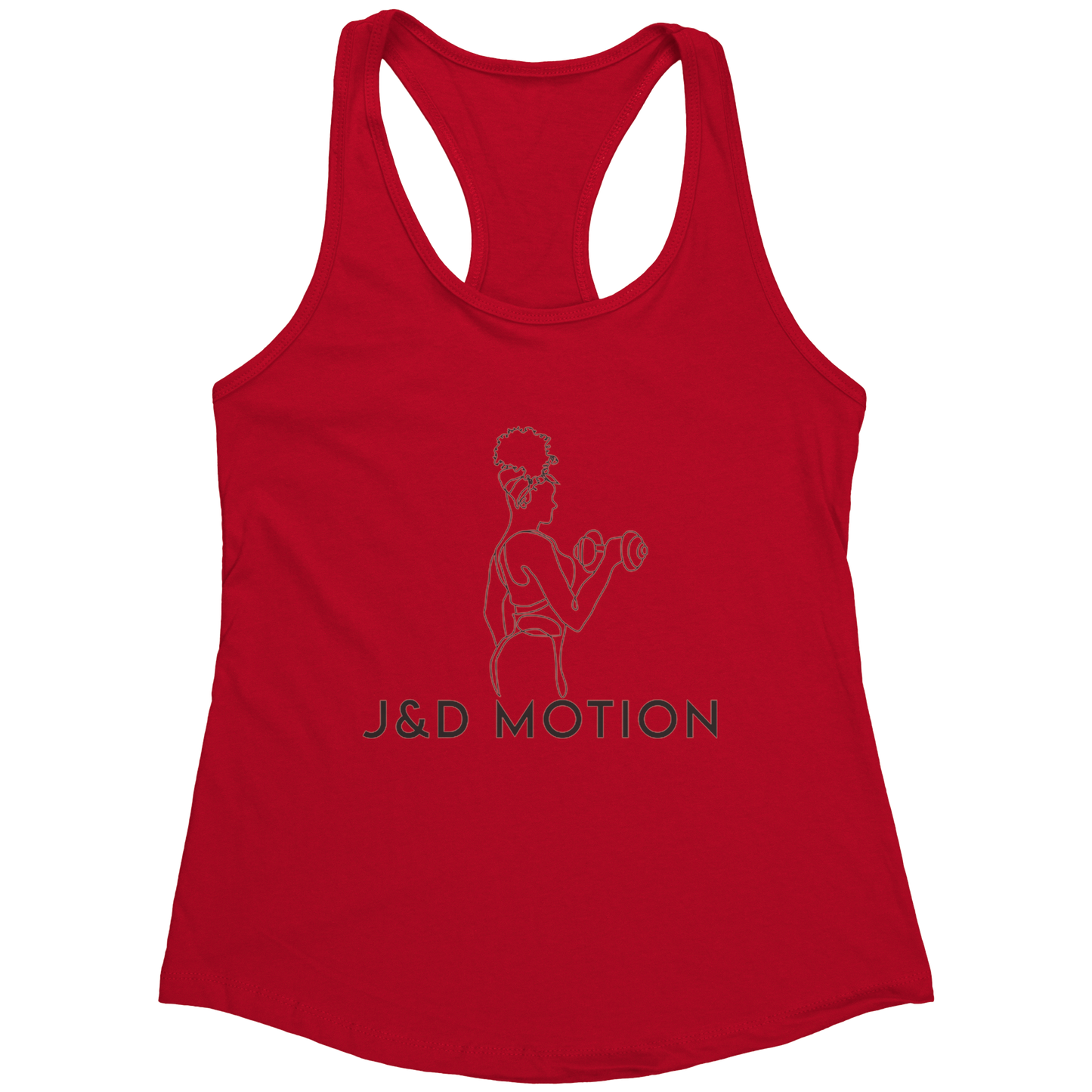 J&D Motion Bicep Beauty Women's Racerback Tank (Black Graphic) by teelaunch