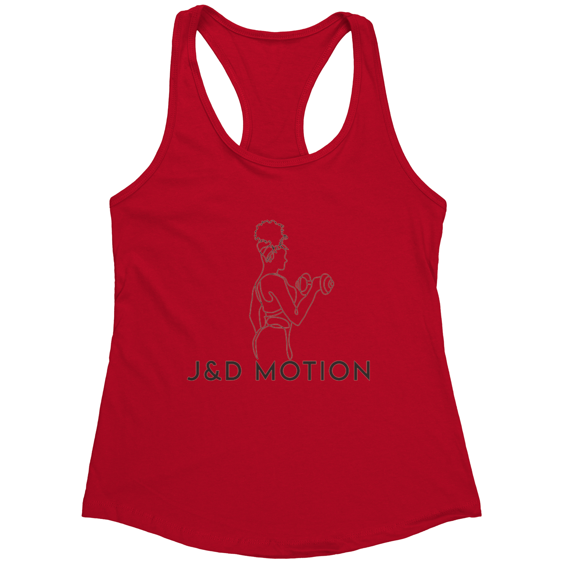 J&D Motion Bicep Beauty Women's Racerback Tank (Black Graphic) by teelaunch
