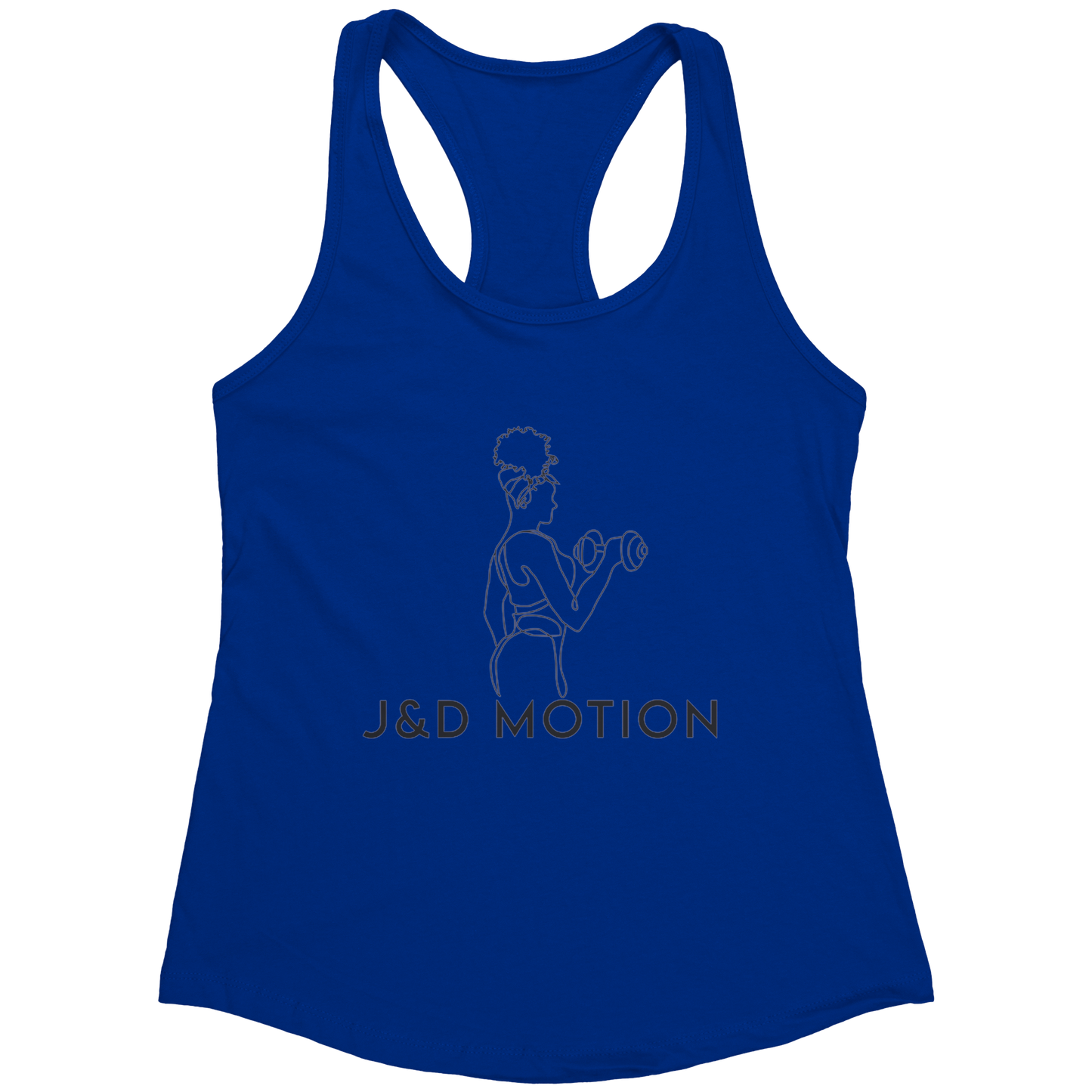 J&D Motion Bicep Beauty Women's Racerback Tank (Black Graphic) by teelaunch