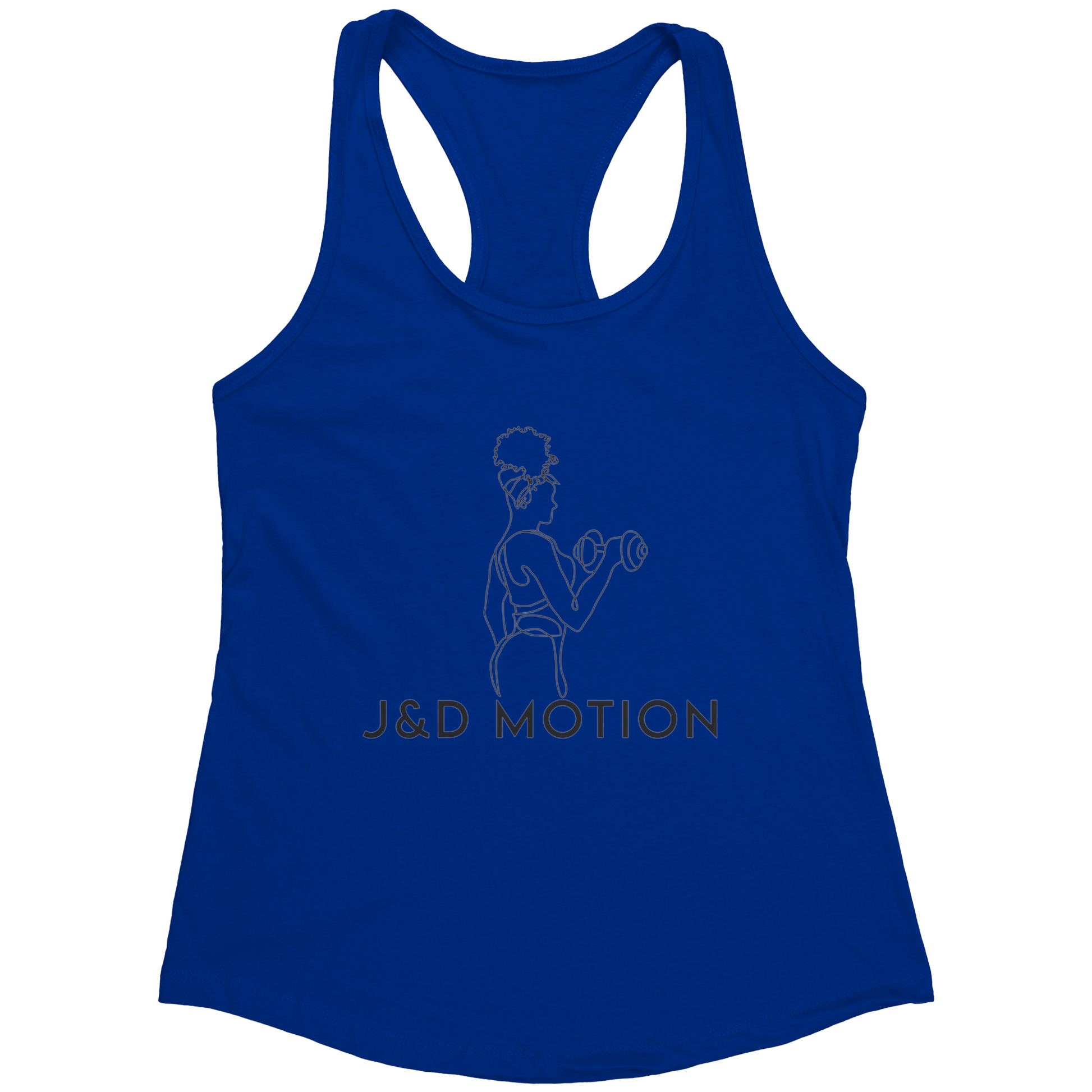 J&D Motion Bicep Beauty Women's Racerback Tank (Black Graphic) by teelaunch