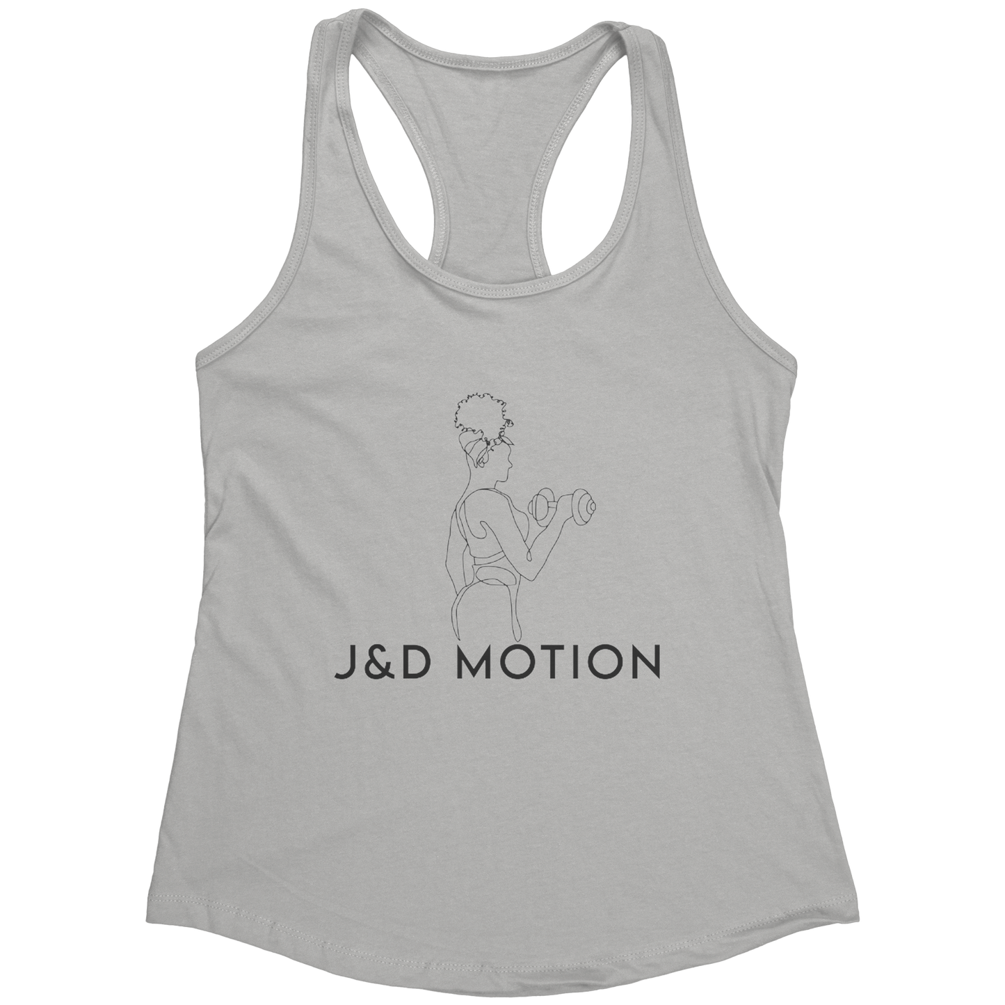 J&D Motion Bicep Beauty Women's Racerback Tank (Black Graphic) by teelaunch