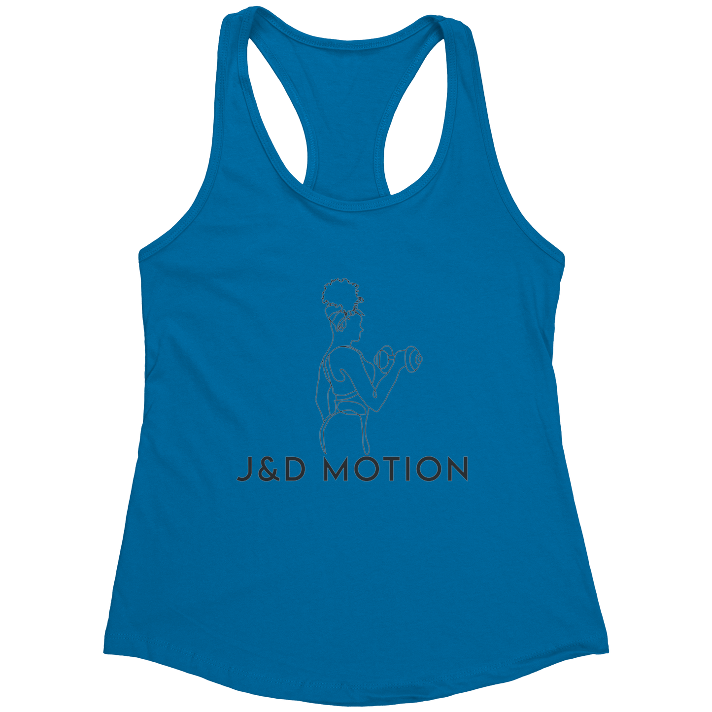 J&D Motion Bicep Beauty Women's Racerback Tank (Black Graphic) by teelaunch