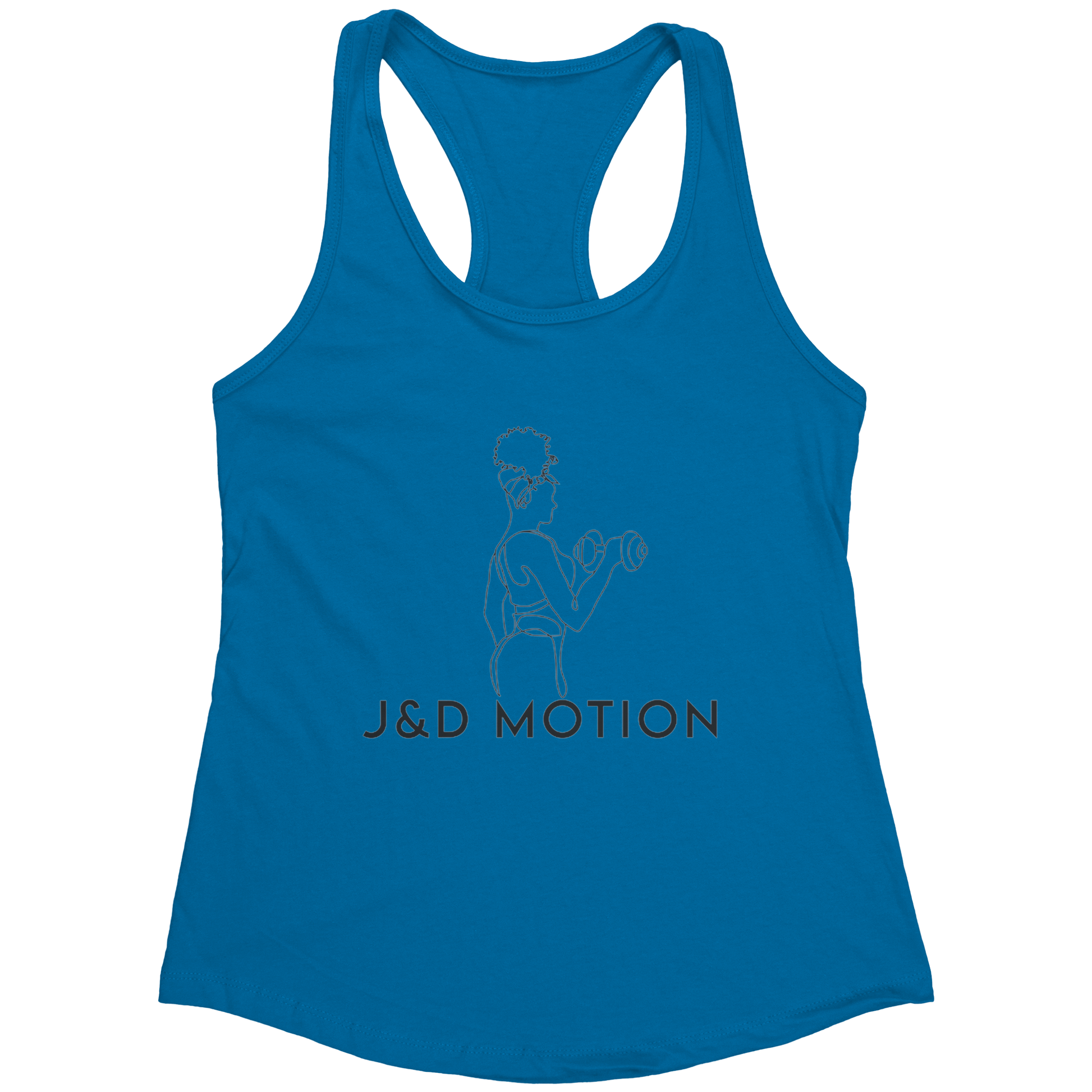 J&D Motion Bicep Beauty Women's Racerback Tank (Black Graphic) by teelaunch