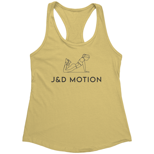 J&D Motion Push-Up Cutie Women's Racerback Tank (Black Graphic) by teelaunch