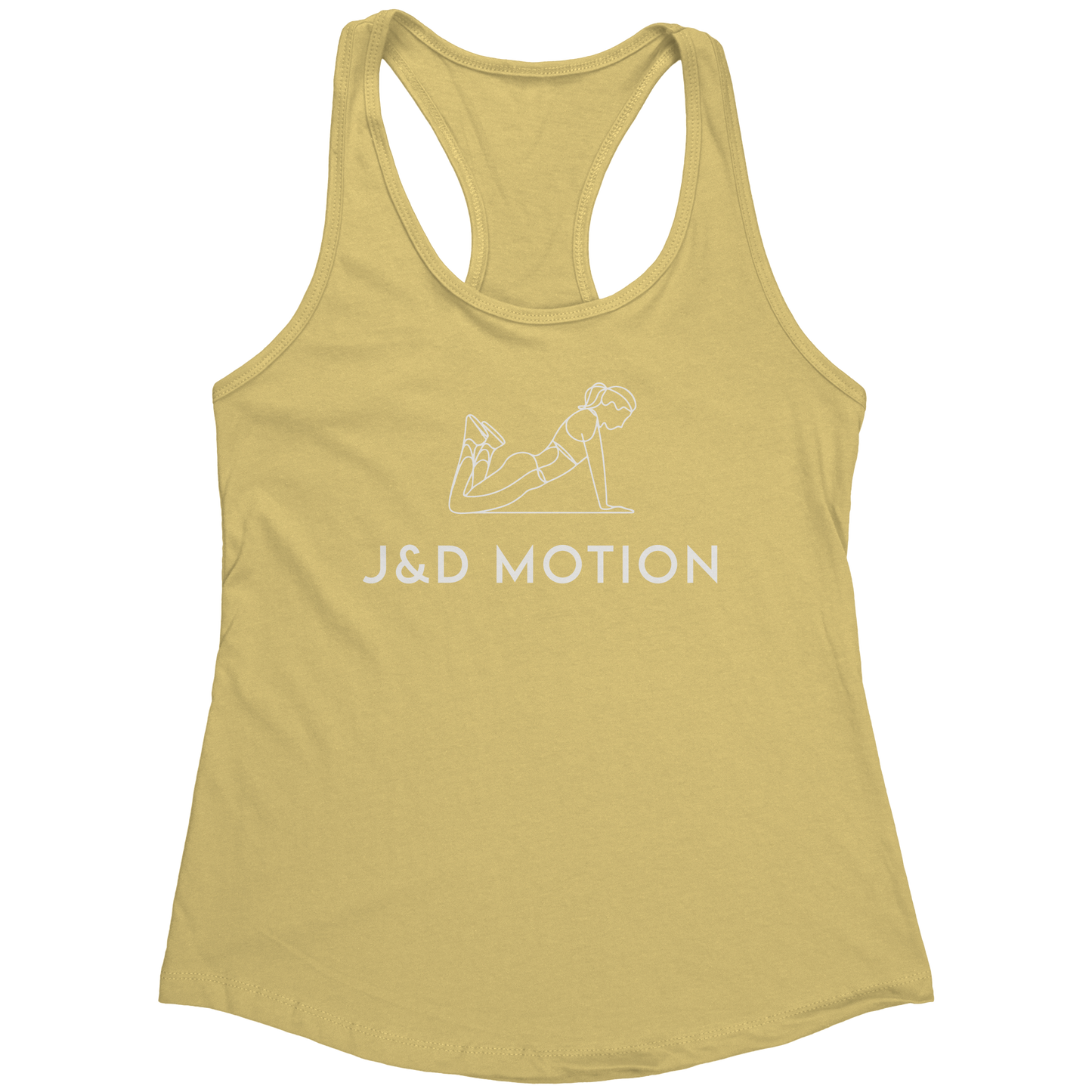 J&D Motion Push-Up Cutie Women's Racerback Tank (White Graphic) by teelaunch