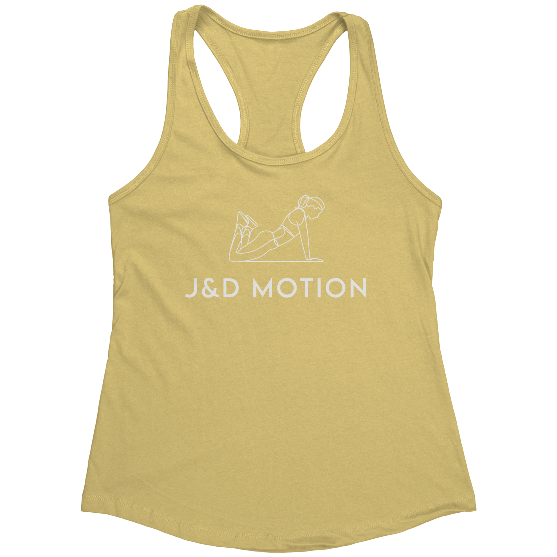 J&D Motion Push-Up Cutie Women's Racerback Tank (White Graphic) by teelaunch