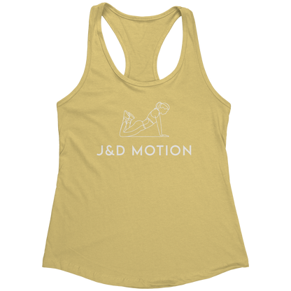 J&D Motion Push-Up Cutie Women's Racerback Tank (White Graphic) by teelaunch
