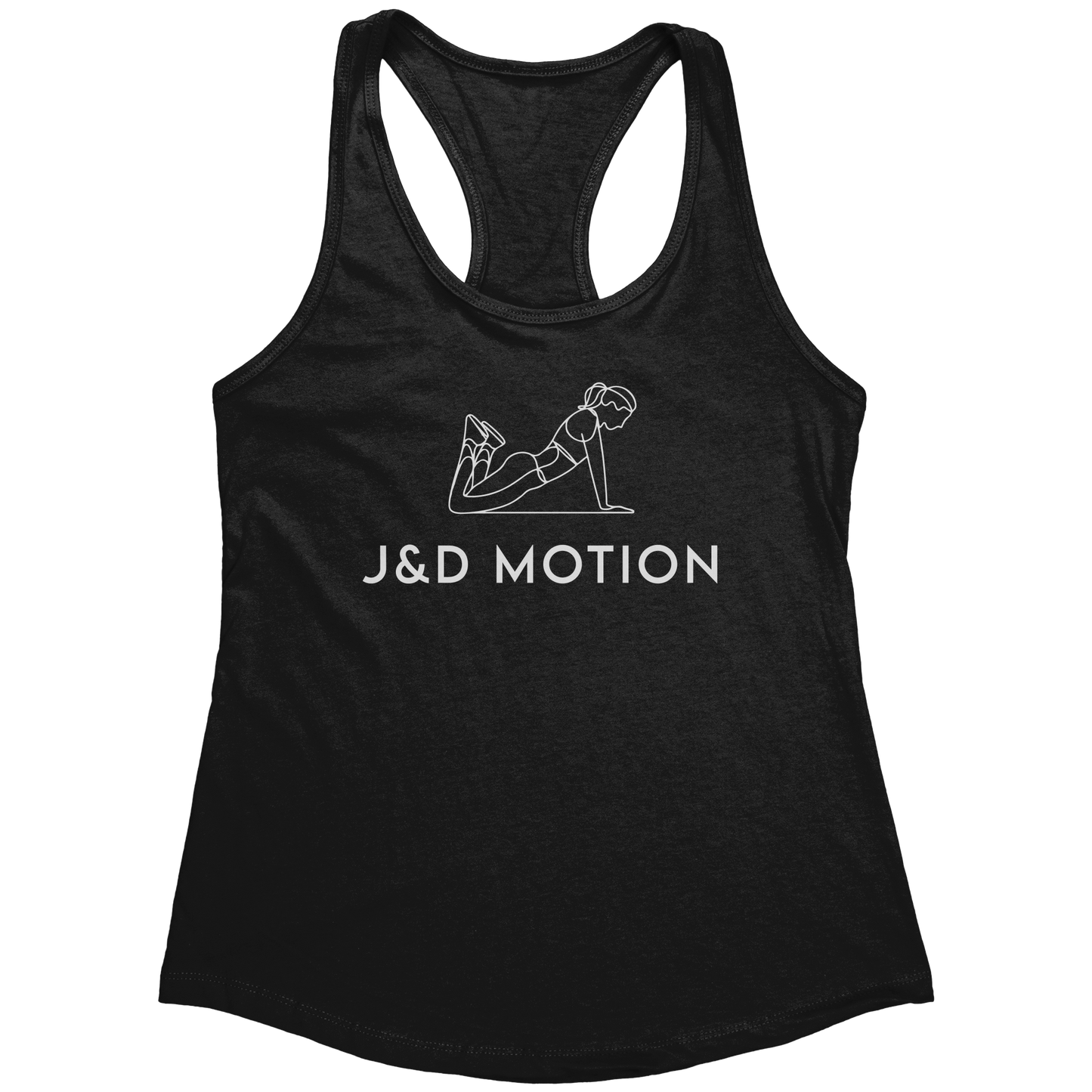 J&D Motion Push-Up Cutie Women's Racerback Tank (White Graphic) by teelaunch