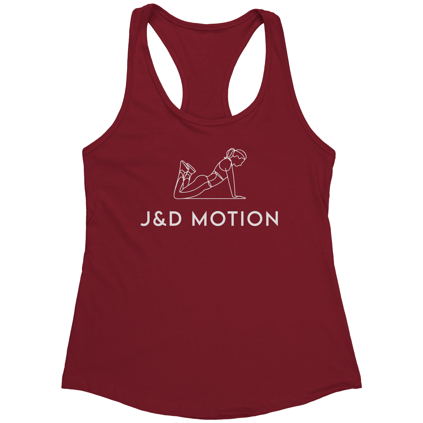J&D Motion Push-Up Cutie Women's Racerback Tank (White Graphic) by teelaunch