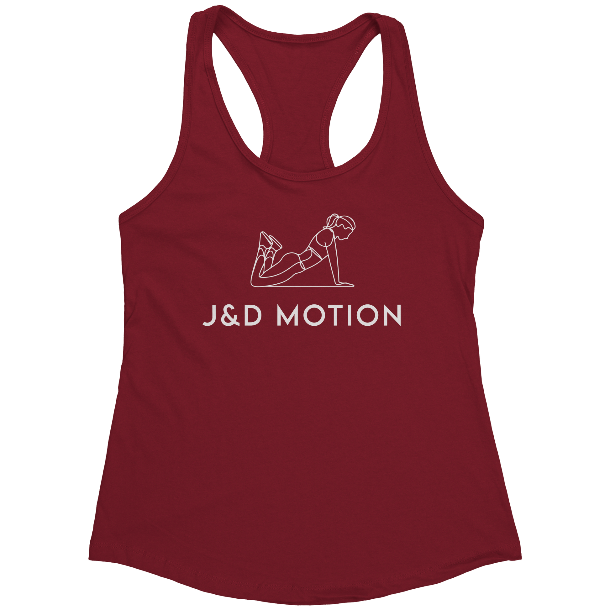 J&D Motion Push-Up Cutie Women's Racerback Tank (White Graphic) by teelaunch