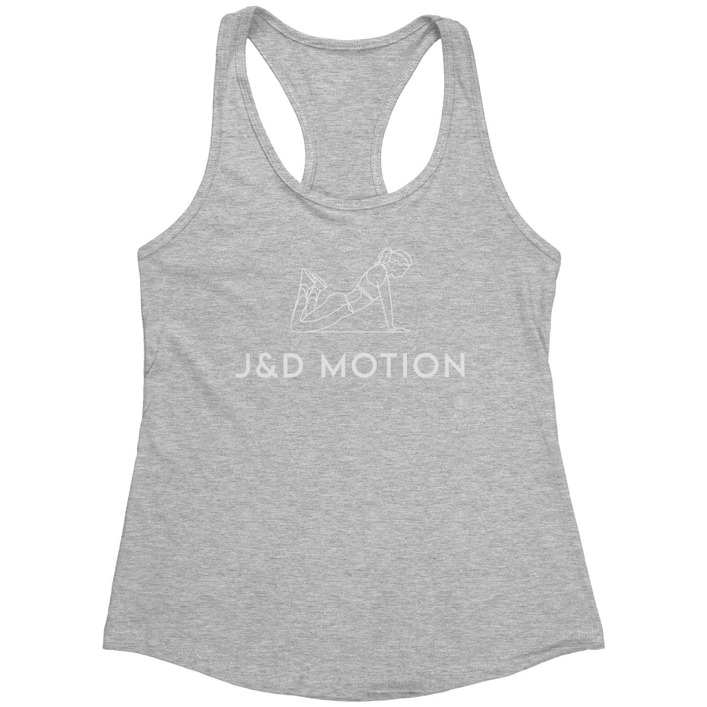 J&D Motion Push-Up Cutie Women's Racerback Tank (White Graphic) by teelaunch