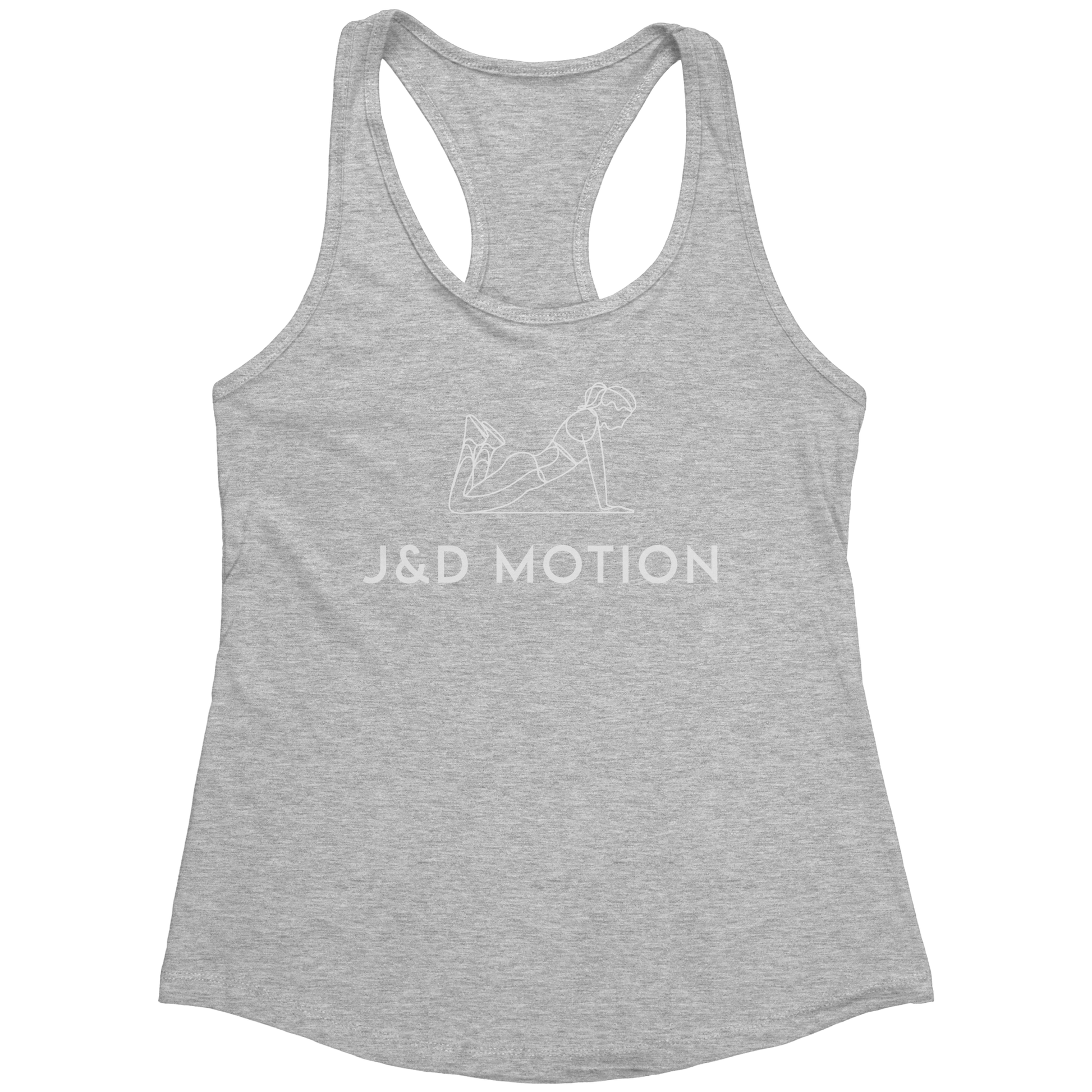 J&D Motion Push-Up Cutie Women's Racerback Tank (White Graphic) by teelaunch