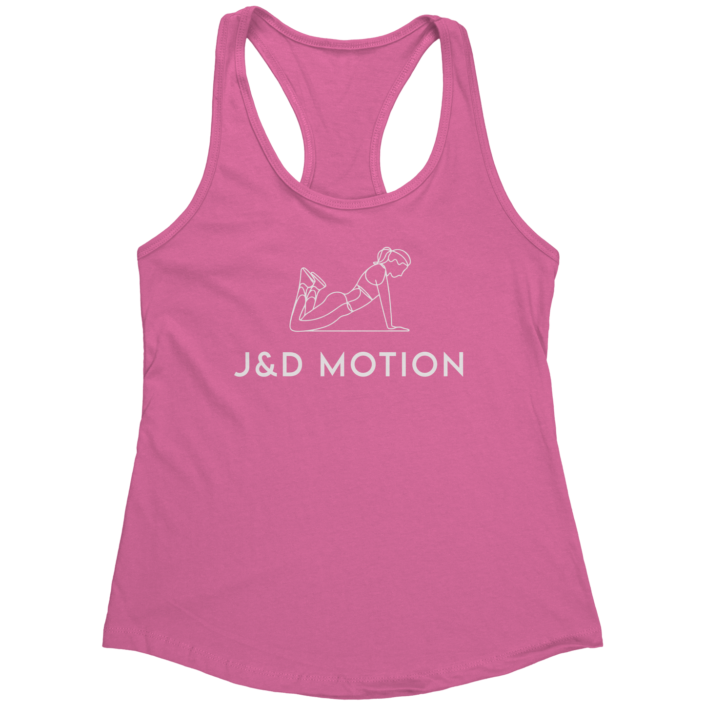 J&D Motion Push-Up Cutie Women's Racerback Tank (White Graphic) by teelaunch