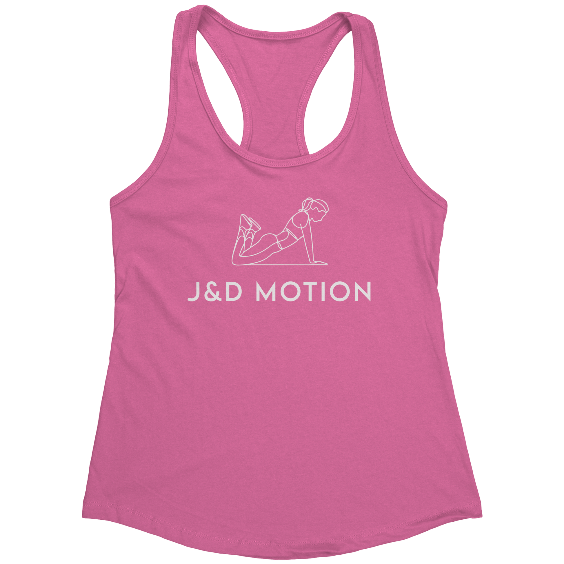 J&D Motion Push-Up Cutie Women's Racerback Tank (White Graphic) by teelaunch