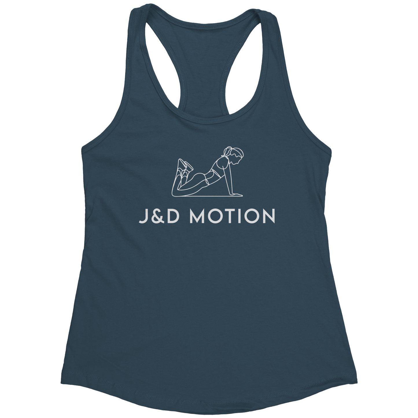 J&D Motion Push-Up Cutie Women's Racerback Tank (White Graphic) by teelaunch