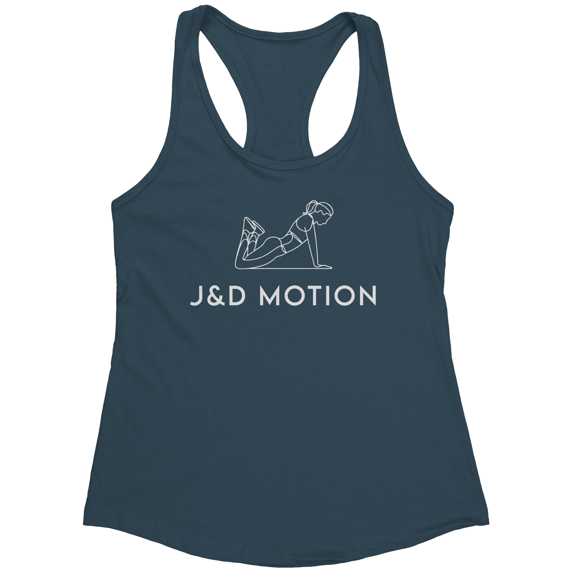 J&D Motion Push-Up Cutie Women's Racerback Tank (White Graphic) by teelaunch