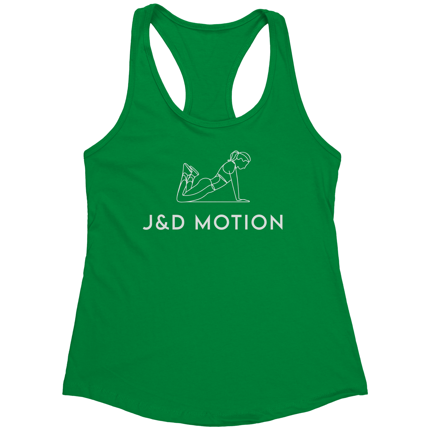 J&D Motion Push-Up Cutie Women's Racerback Tank (White Graphic) by teelaunch