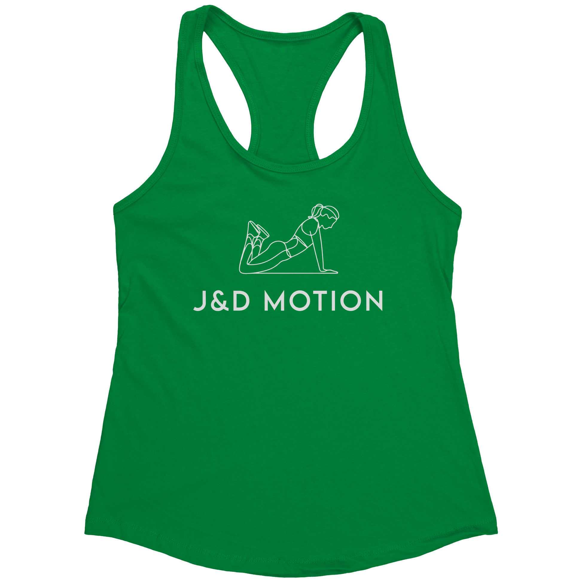 J&D Motion Push-Up Cutie Women's Racerback Tank (White Graphic) by teelaunch