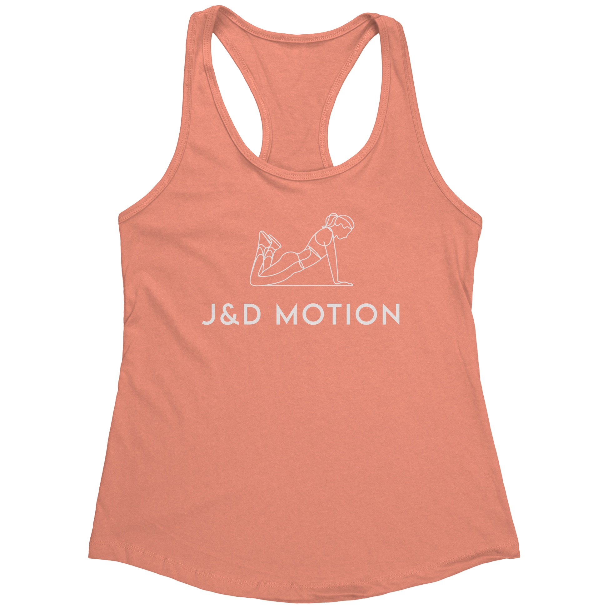 J&D Motion Push-Up Cutie Women's Racerback Tank (White Graphic) by teelaunch